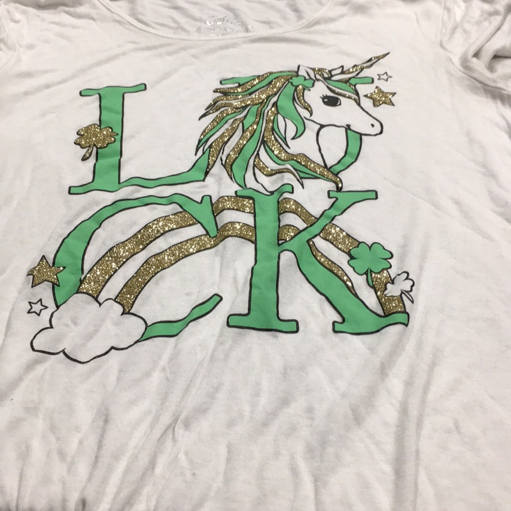 Justice white shirt sleeve tee 18/20